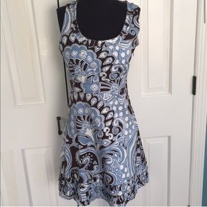 Gorgeous Tory Burch Brown and Blue Dress